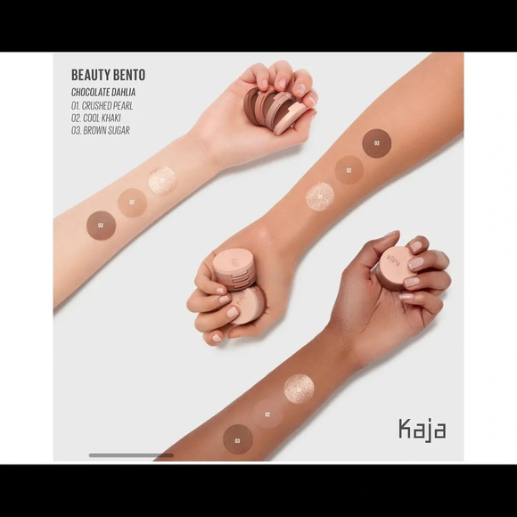 NWT Kaja Beauty Bento Bouncy Eyeshadow Trio in Chocolate Dahlia - Picture 2 of 5